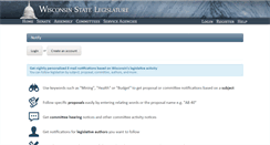 Desktop Screenshot of notify.legis.wisconsin.gov